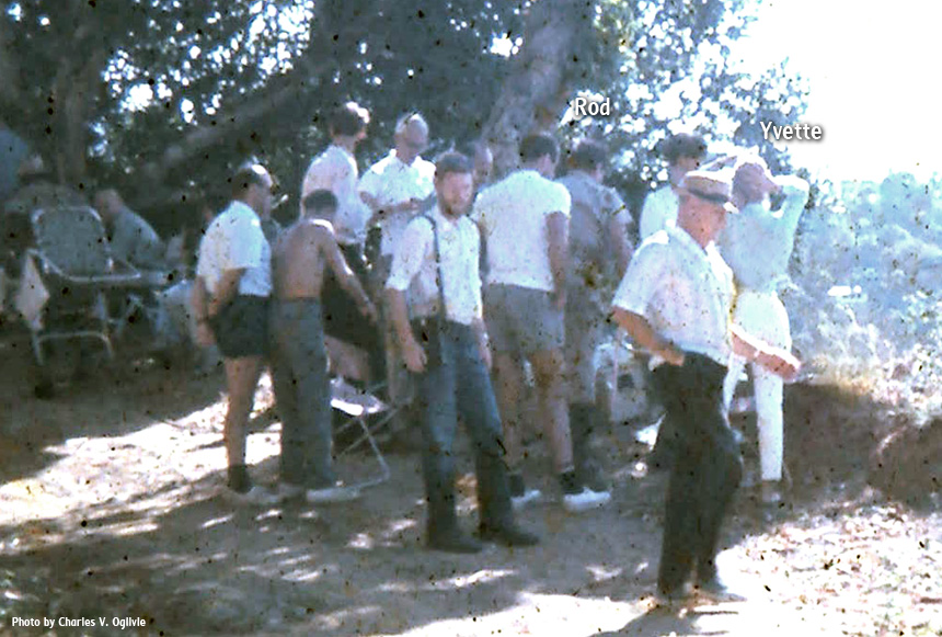 Crew surrounding the stars of Dark of the Sun